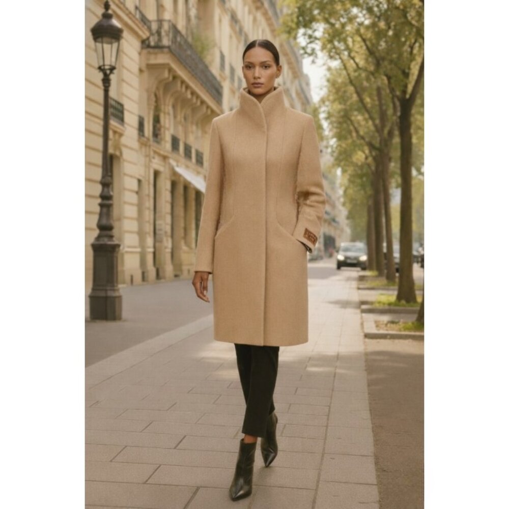 Wilfred Cocoon Coat – Cashmere Wool Heather Camel colour– Size S– NWT